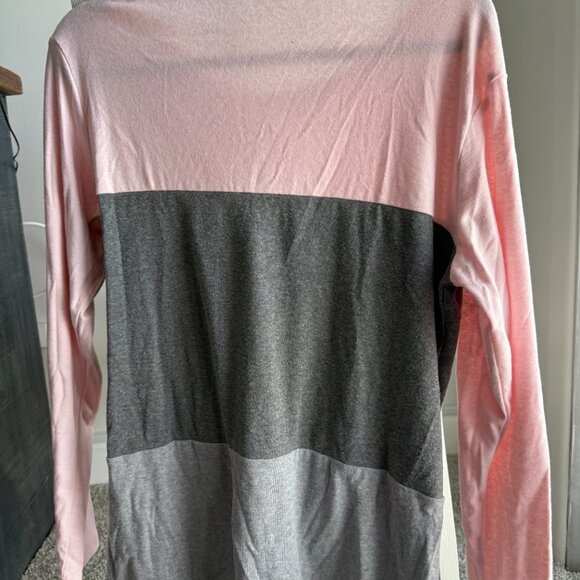 Long sleeve pink with grey colorblock tunic - Picture 4 of 4
